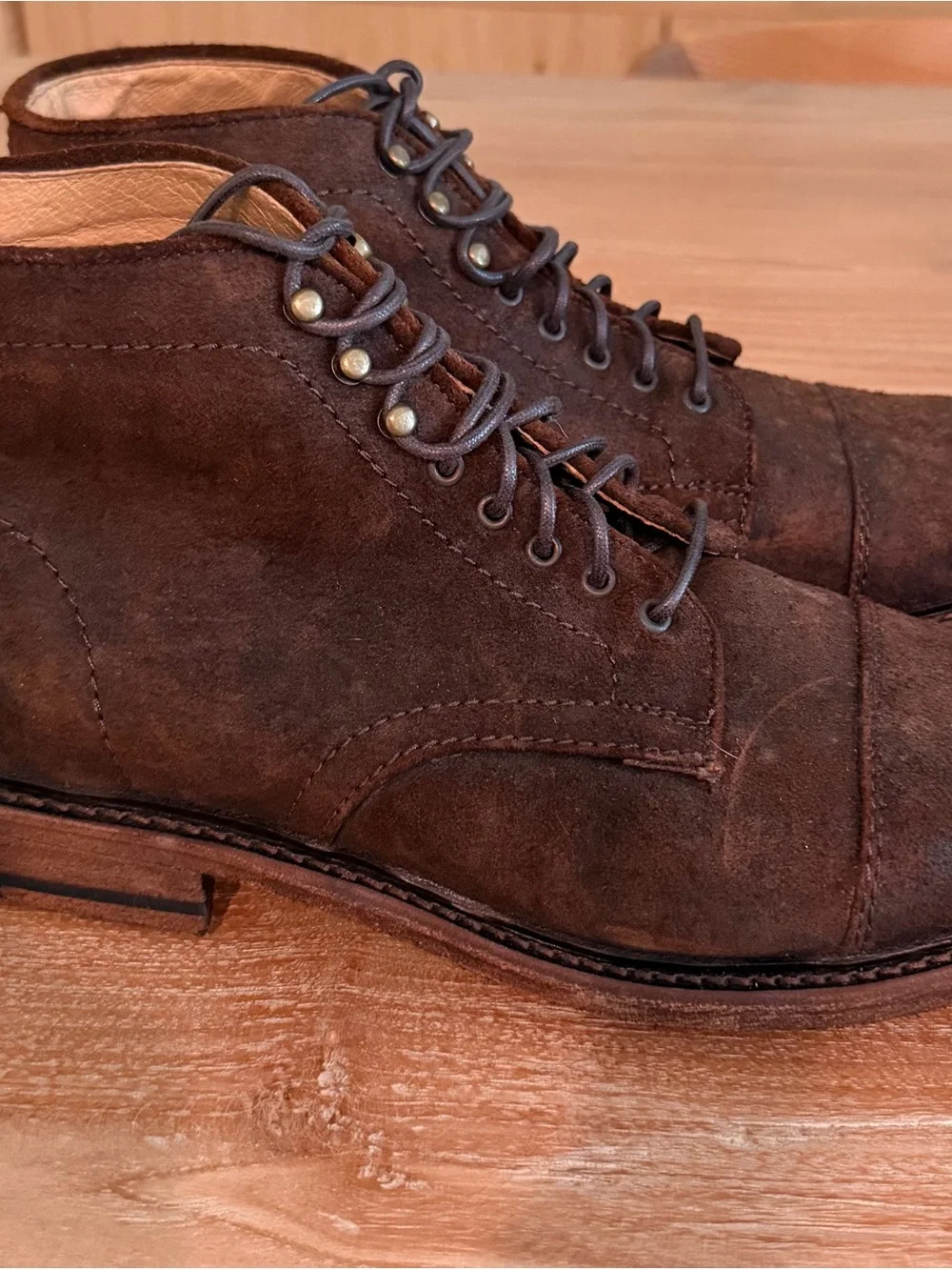 Frye Men's Brown Suede Lace-Up Boots